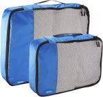 Basics 4 Piece Packing Travel Organizer Cubes Set - Medium, Sky Blue - Image 6